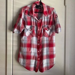 Hurley Plaid Short Sleeve Button Up